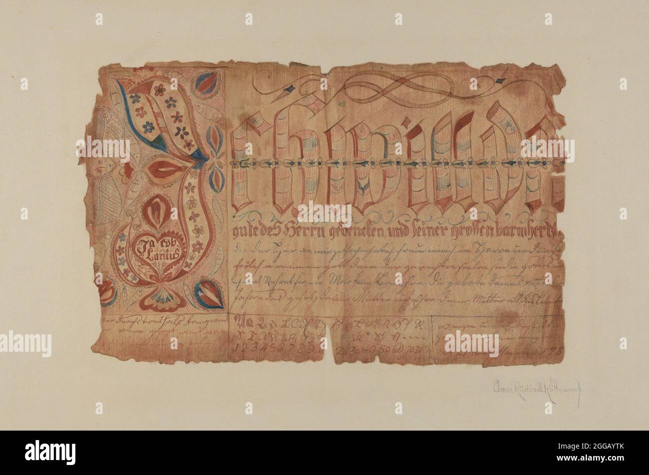 Fractur, 1935/1942. Foto Stock