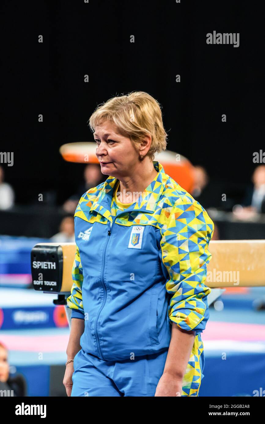 Melbourne, Australia. 15 dicembre 2014. Allenatore ucraino, Oksana Pershyna visto durante la Melbourne Artistic Gymnastics World Cup alla John Cain Arena. Credit: SOPA Images Limited/Alamy Live News Foto Stock