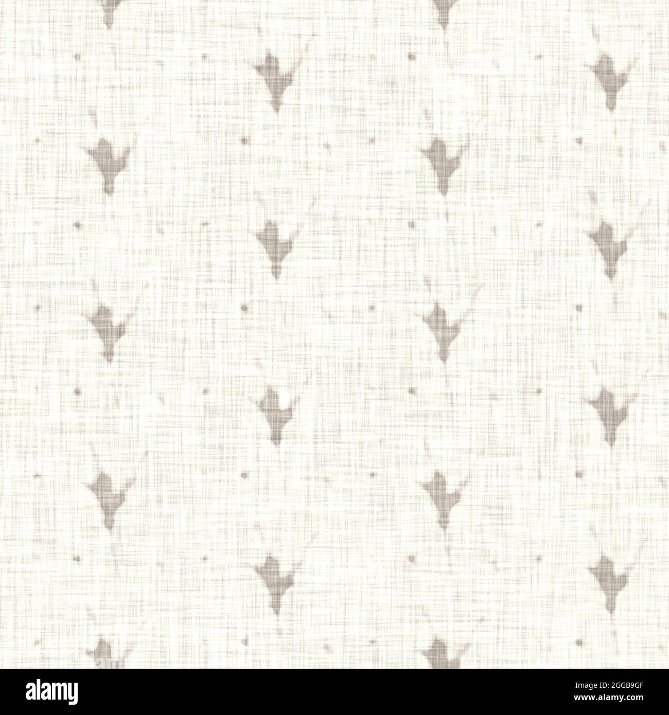 Tessuto di lino con motivo floreale grigio disegnato a mano. Capricci da giardino senza cuciture. Moderna primavera doodle floreale natura tessuto per arredamento casa. Botanico Foto Stock