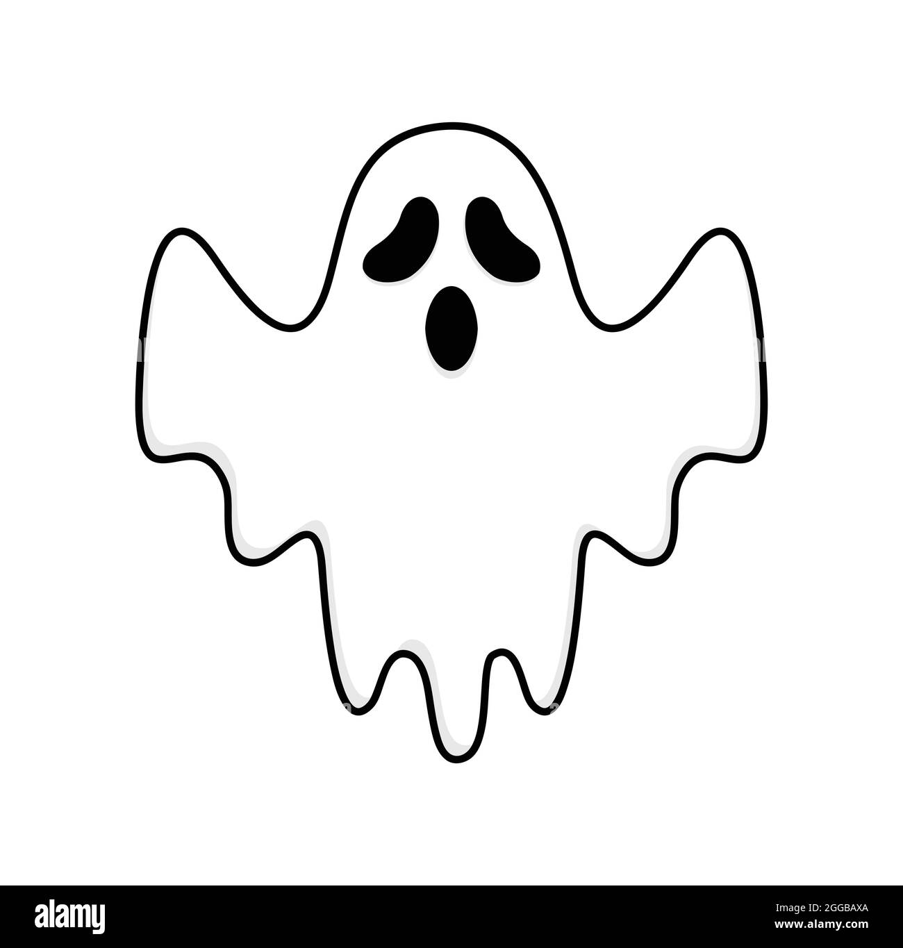 Immagine vettoriale di fumetto Ghost isolata su sfondo bianco. Icona fantasma. Illustrazione Vettoriale