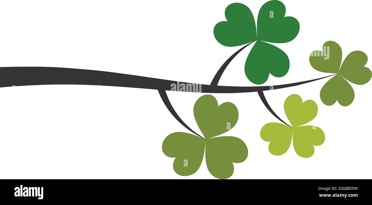 Isolato Shamrock Branch. Vettore San Patrizio Shamrock Illustrazione Vettoriale