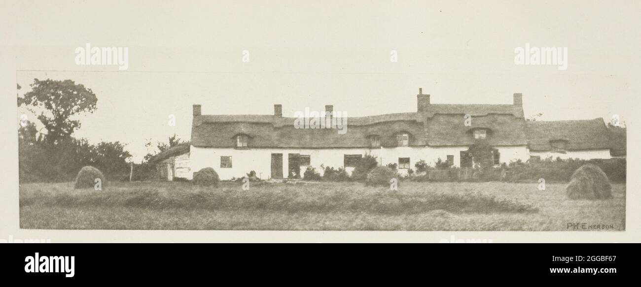 Norfolk Cottages, c.. 1883/87, stampato 1888. Un'opera fatta di fotoincisione, pl. xviii dall'album "Pictures of East anglian life" (1888). Foto Stock