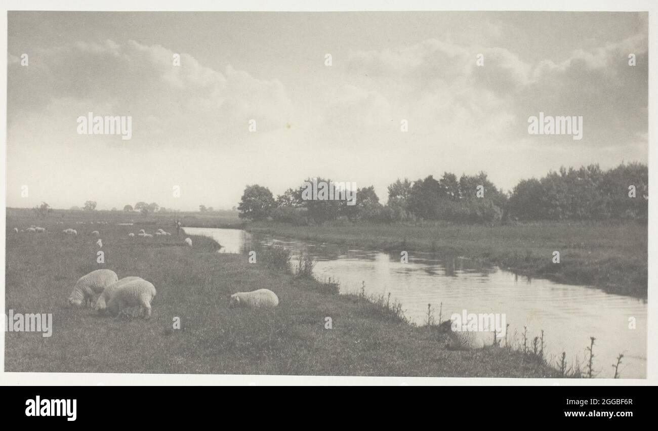 Sul fiume Bure, 1886. Un'opera fatta di stampa platino, frontespizio dell'album "Life and Landscape on the norfolk broads" (1886); edizione del 200. Foto Stock