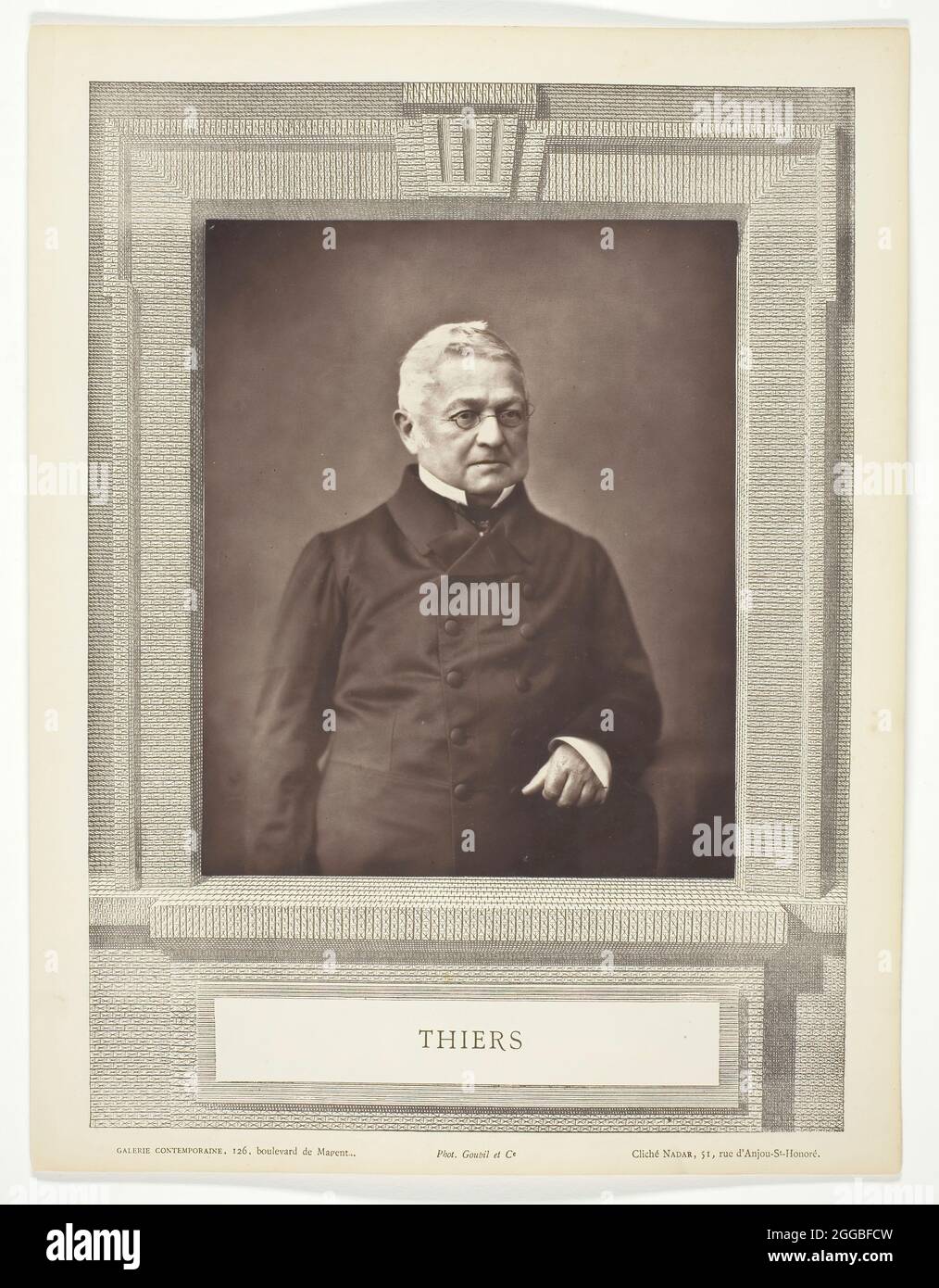 Thiers, c.. 1870. Woodburytype, dal periodico "Galerie Contemporaine Litt&#xe9;raire, Artistique" (1876), volume 1. Foto Stock