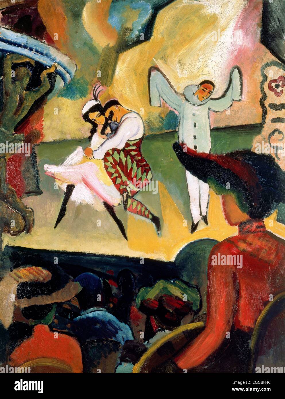Ballet Russes i del pittore espressionista tedesco, August Macke (1887-1914), olio su cartone, 1912 Foto Stock