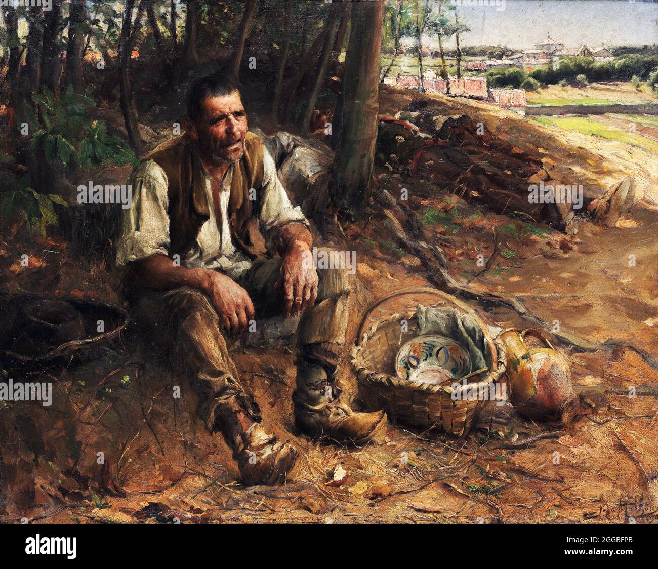A Sesta (Siesta) di José Malhoa (1855-1933), olio su tela, 1898 Foto Stock