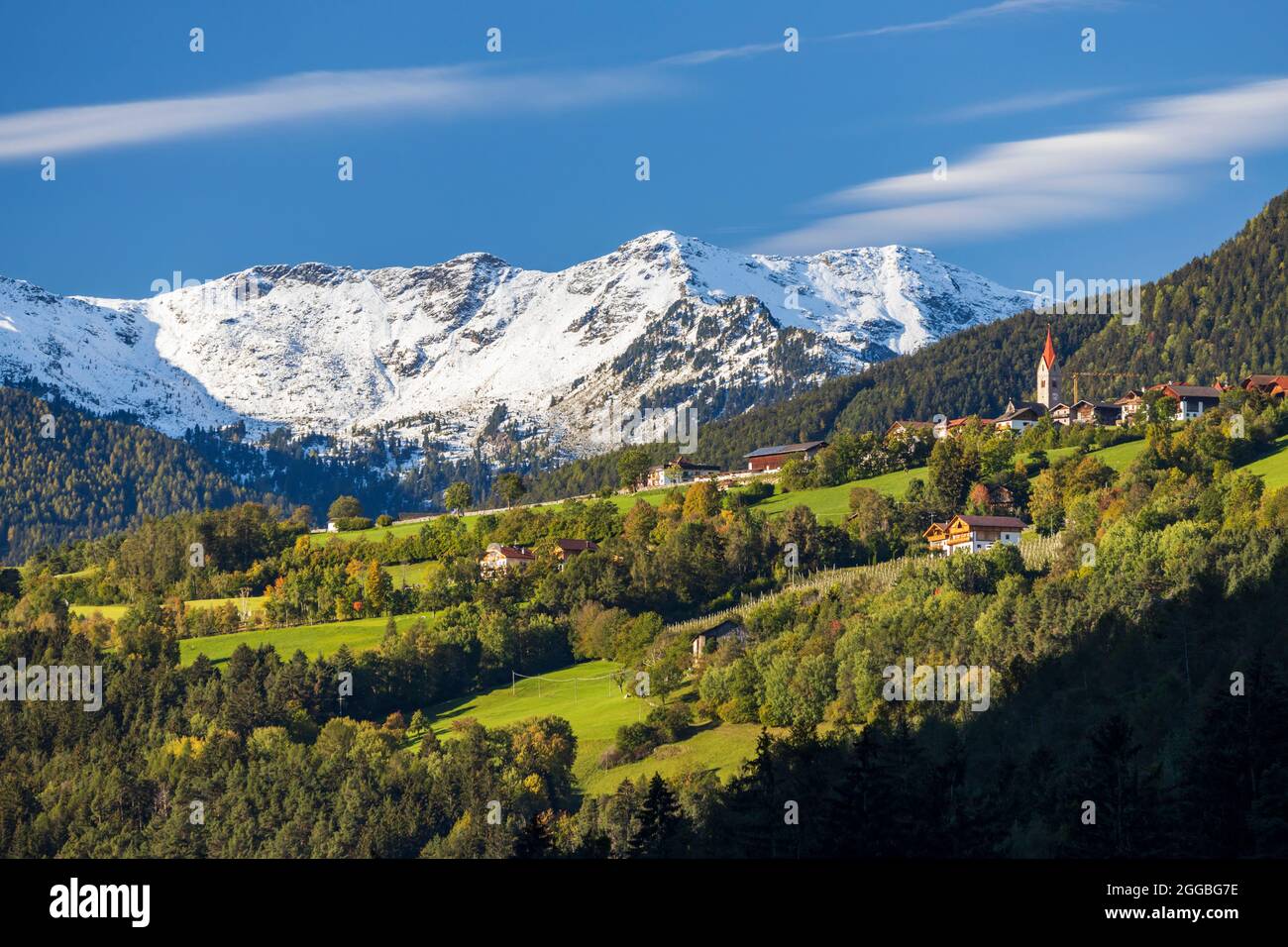 Spinga Vilage in Alto Adige, Dolomiti, Italia Foto Stock