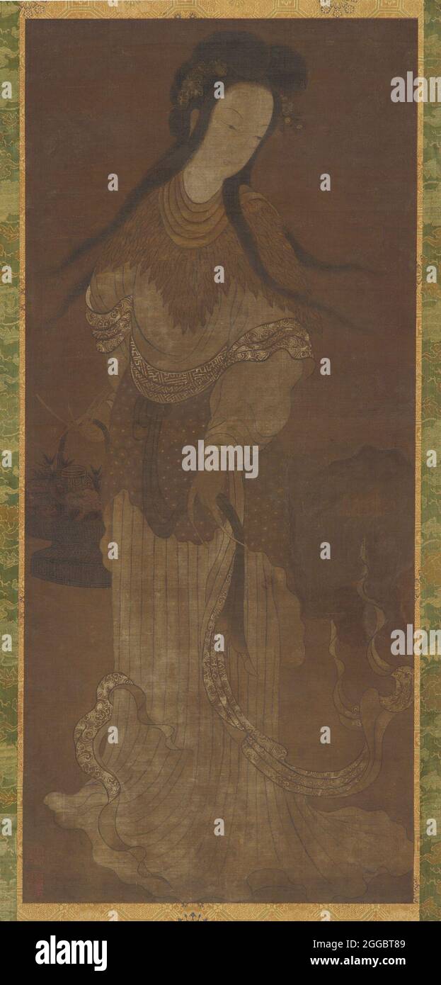 Figura in piedi di una femmina immortale, dinastia Ming, 16 °-17 ° secolo. Precedentemente attribuito a Zhang Mei. Foto Stock