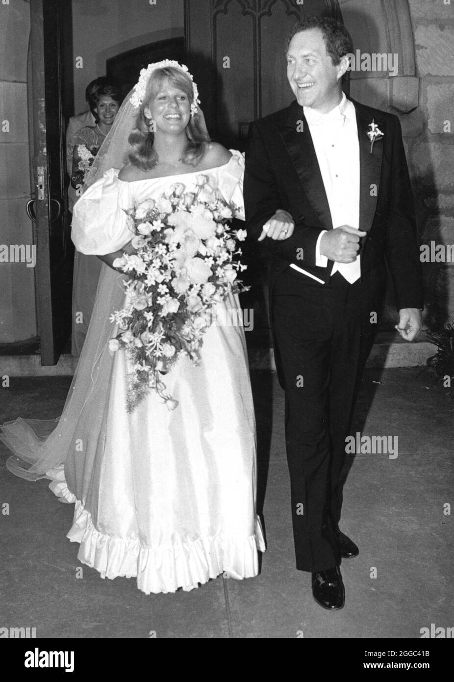 New Braunfels Texas USA, 1983: Matrimonio del politico democratico del Texas Bob Krueger e Kathy Tobin. ©Bob Daemmrich Foto Stock