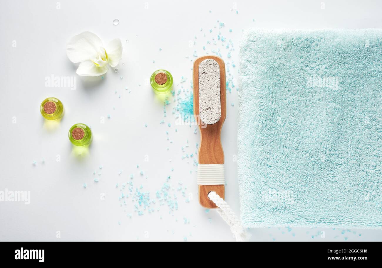 Prodotti per la cura della pelle e della bellezza. Concetto di spa. Foto Stock