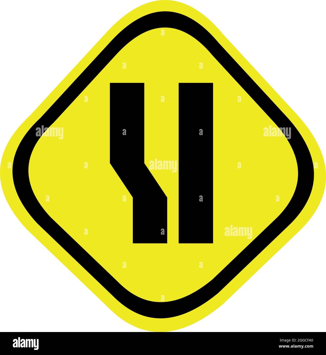 Illustrazione vettoriale della diffusione laterale sinistra del segnale di traffico Illustrazione Vettoriale