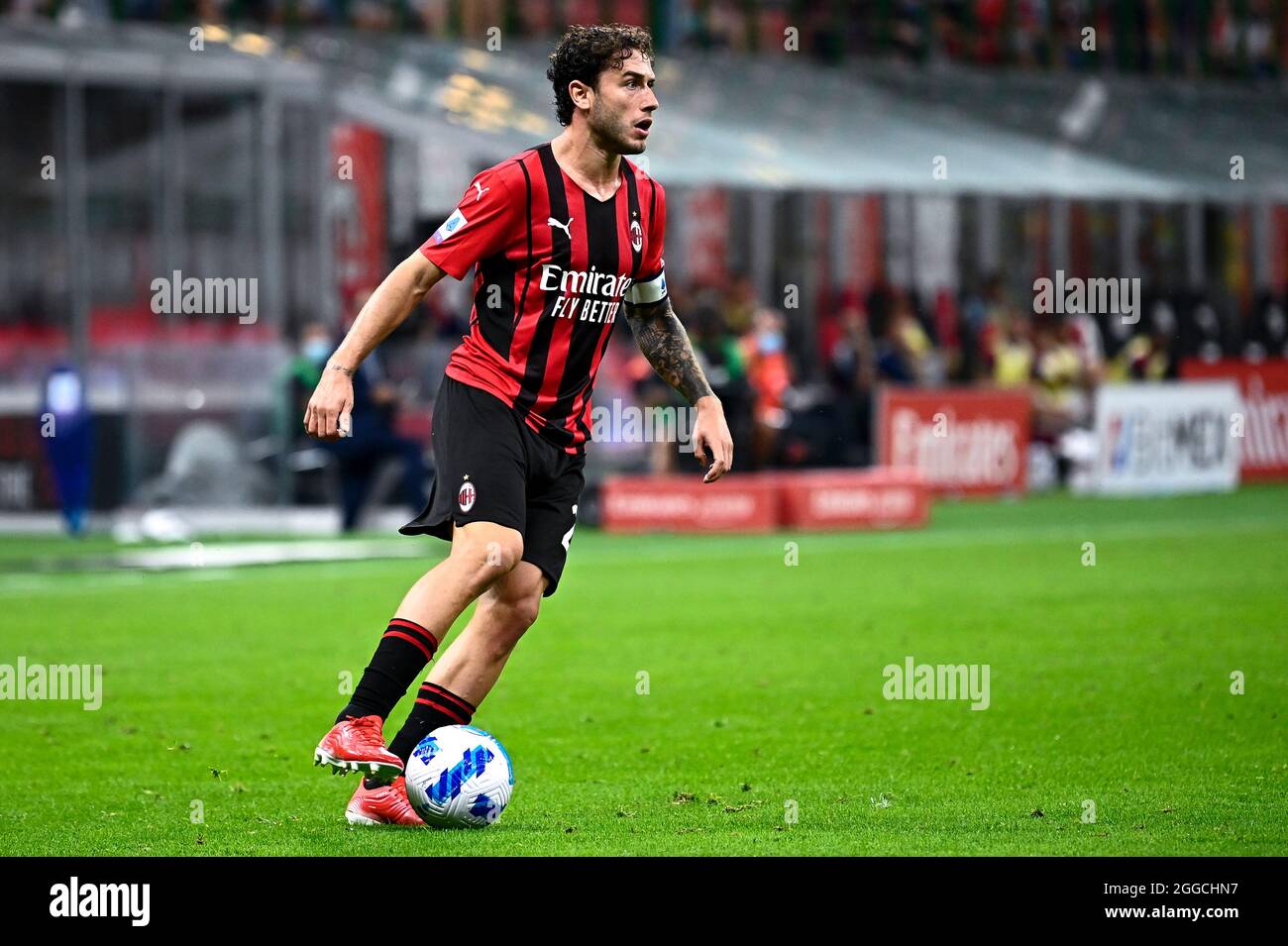 Milano, Italia. 29 agosto 2021. Durante la Serie UNA partita di calcio tra AC Milano e Cagliari Calcio. Credit: Nicolò campo/Alamy Live News Foto Stock