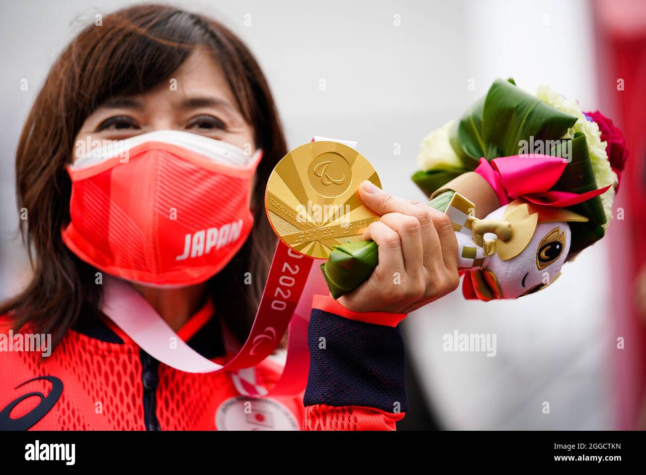 Giappone. 31 Agosto 2021. Oyama Giappone. 31 ago 2021. Keiko Sugiura (JPN), 31 AGOSTO 2021 - Cycling Road : cerimonia della medaglia di prova cronometrata C1-3 della donna al circuito Internazionale di Fuji durante i Giochi Paralimpici di Tokyo 2020 in Giappone di Oyama. Credit: SportsPressJP/AFLO/Alamy Live News Foto Stock