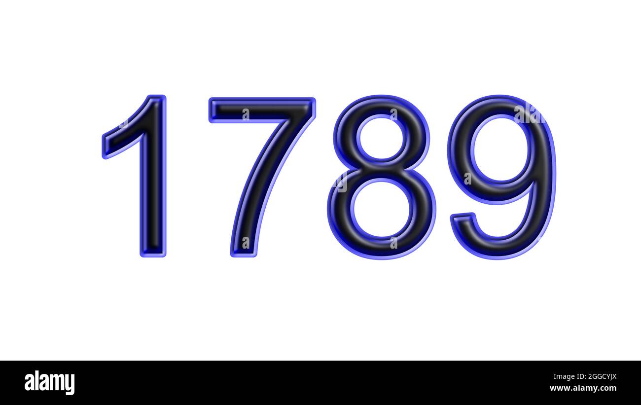 sfondo bianco effetto 3d blu a 1789 numeri Foto Stock