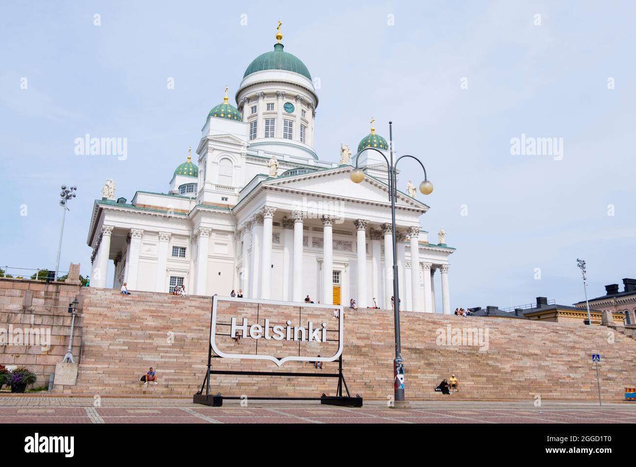 Tuomiokirkko, Chiesa della Cattedrale, Senaatintori, Piazza del Senato, Helsinki, Finlandia Foto Stock