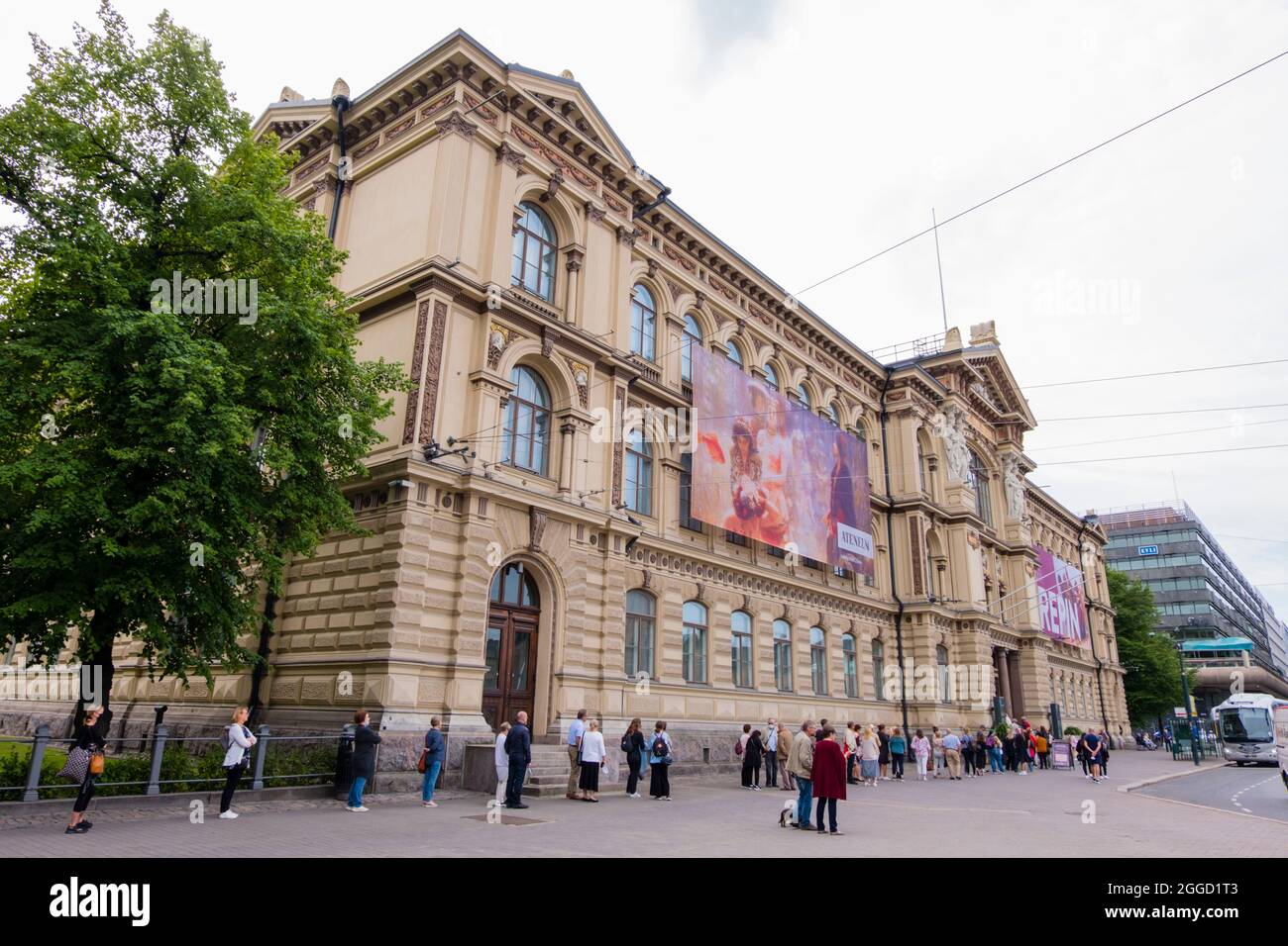 Fila per la mostra di Ilya Repin, Ateneum, museo d'arte, Helsinki, Finlandia Foto Stock