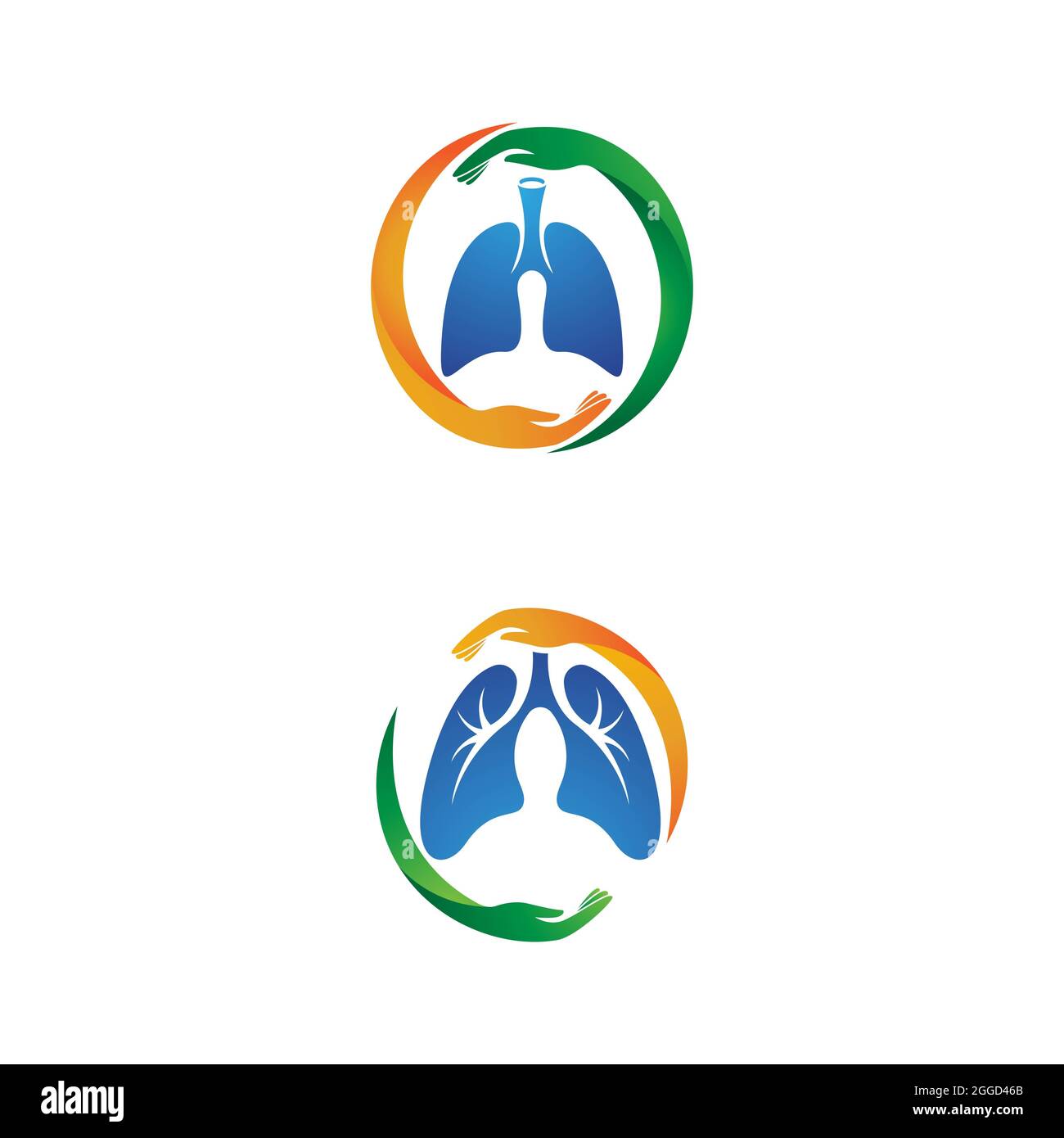 Icona vettore polmonare per modello di disegno medico Foto Stock