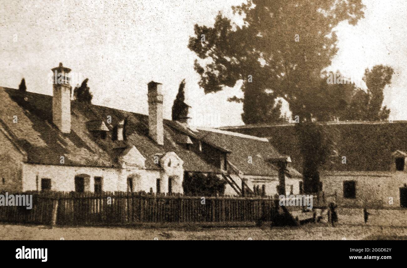 Una fotografia stampata del 1939 del luogo di nascita (1811) del compositore Franz Liszt (noto anche come Liszt Ferencz e Liszt Ferenci) a Raiding (noto anche come Doborján), in Ungheria. Liszt (1811 – 31 luglio 1886) è stato un . e organista . Era noto non solo come filantropo e nazionalista ungherese, ma anche come terziario francescano (membro del terzo Ordine religioso della fede francescana). Foto Stock