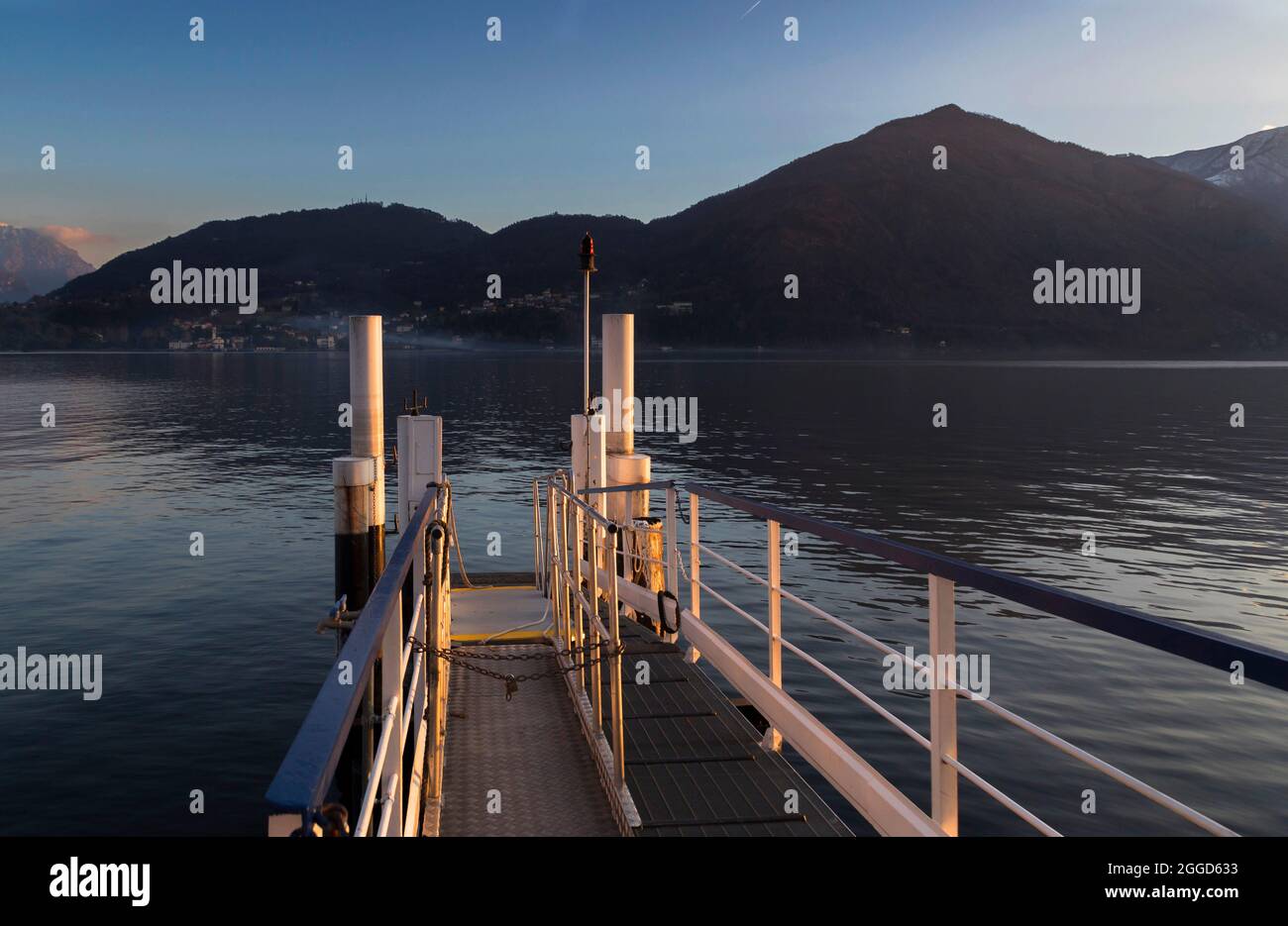 Lariana navigation dock, Lago di Como, Lombardia, Italia, Europa Foto Stock