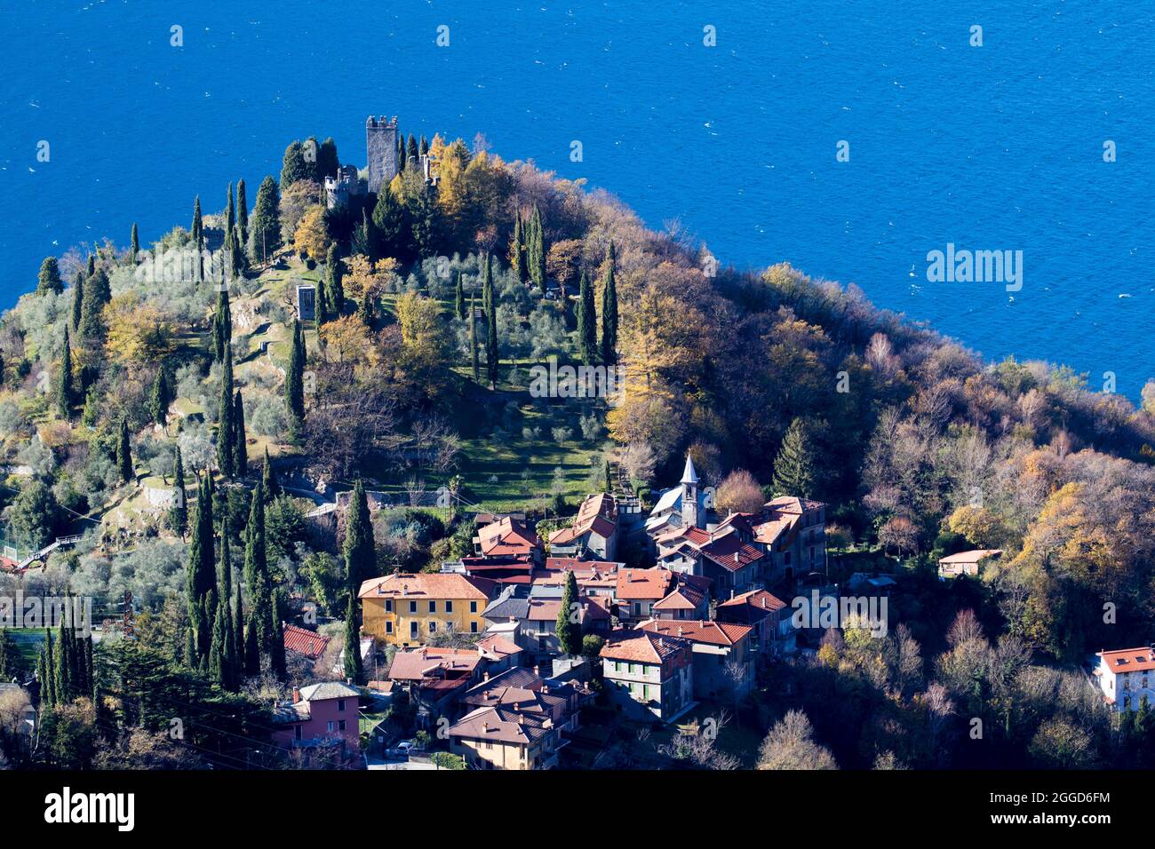 Il castello di Vezio, Lago di Como, Lombardia, Italia, Europa Foto Stock
