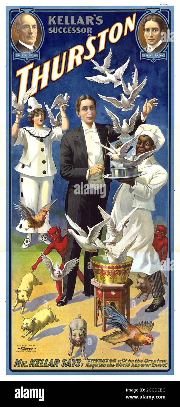 Clicca su Vintage American mago poster - il successore di .Kellar: Thurston, il più grande mago del mondo! Foto Stock