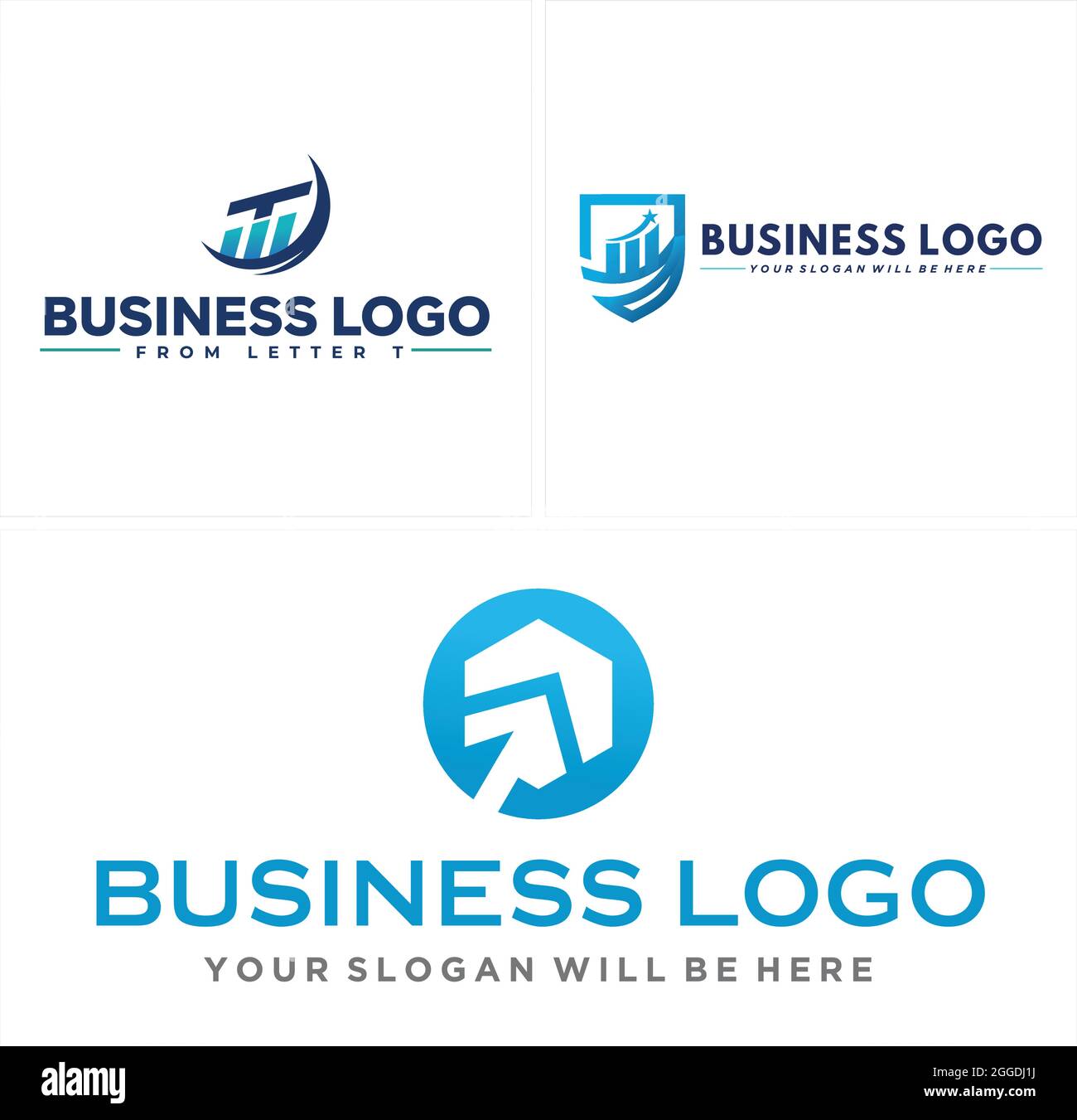 Business finance con logo a barre con schermo grafico Illustrazione Vettoriale