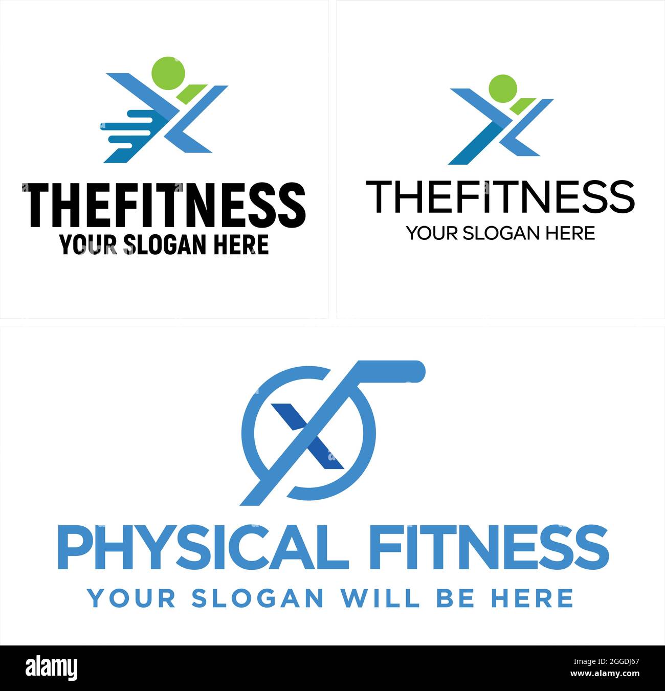 Fitness con il logo di persone icona design Illustrazione Vettoriale