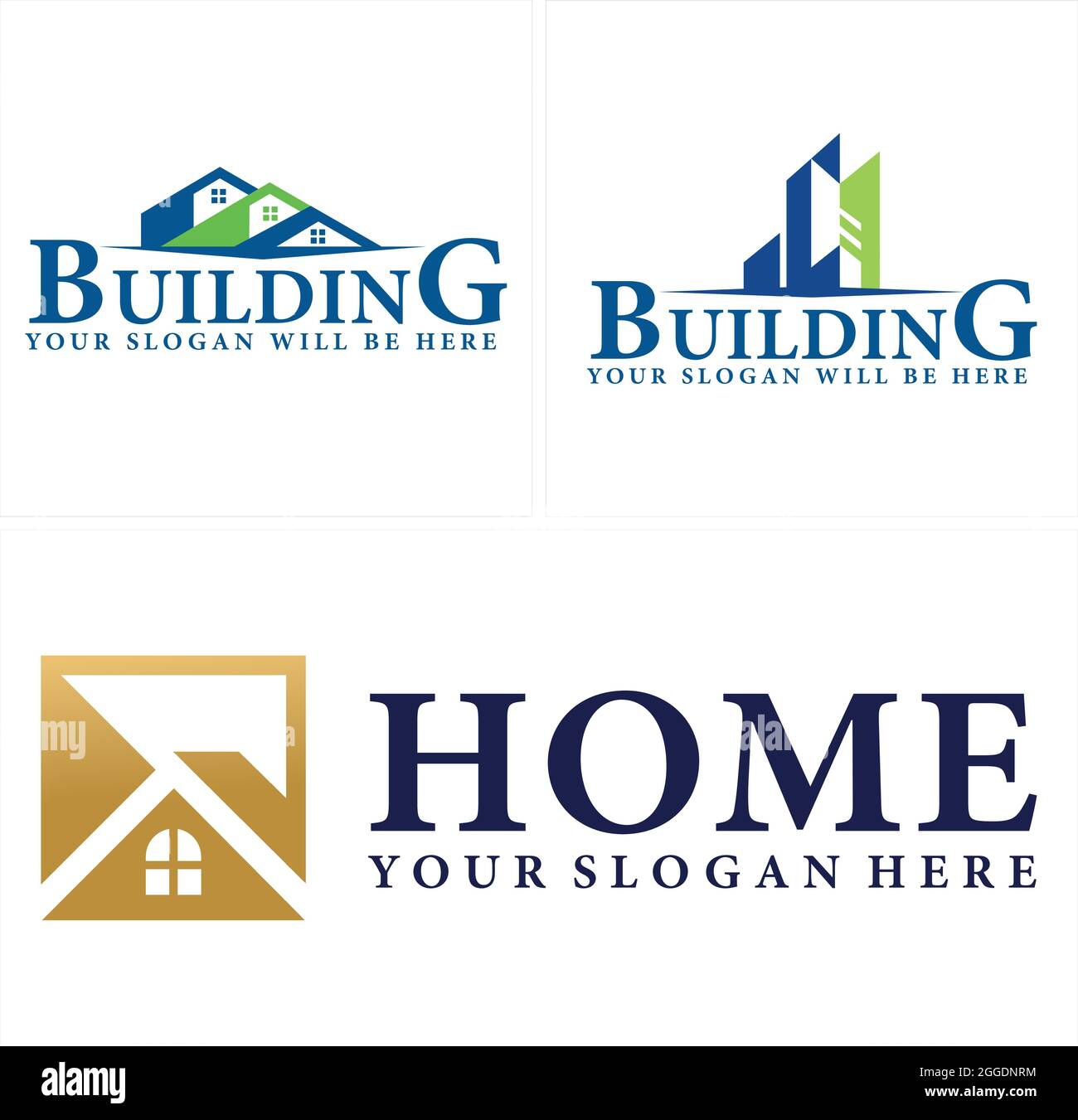 Home costruzione logo design Illustrazione Vettoriale