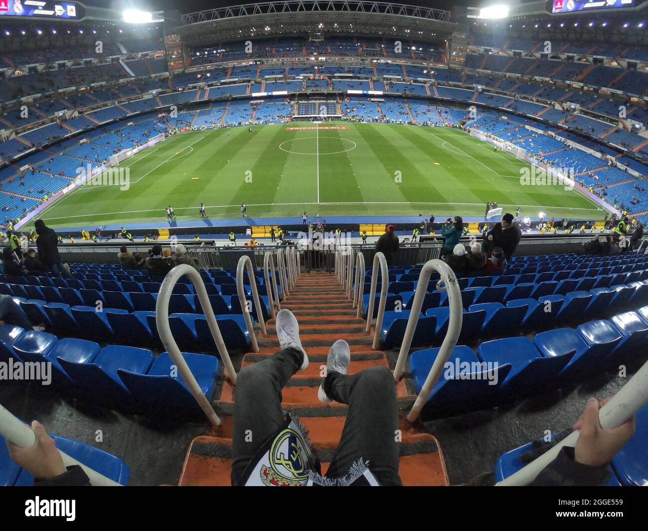 3 febbraio 2019 Santiago Bernabou, Spagna. Stadio offical del Football Club Real Madrid con i tifosi Foto Stock