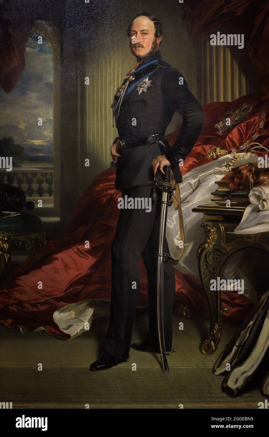 Principe Alberto di Sassonia-Coburg-Gotha (1819-1861). Principe Consorte della Regina Vittoria. Verticale. Replica di Franz Xaver Winterhalter (1805-1873) nel 1867, dopo un lavoro del 1859. Olio su tela (241,3 x 156,8 cm). National Portrait Gallery. Londra, Inghilterra, Regno Unito. Foto Stock