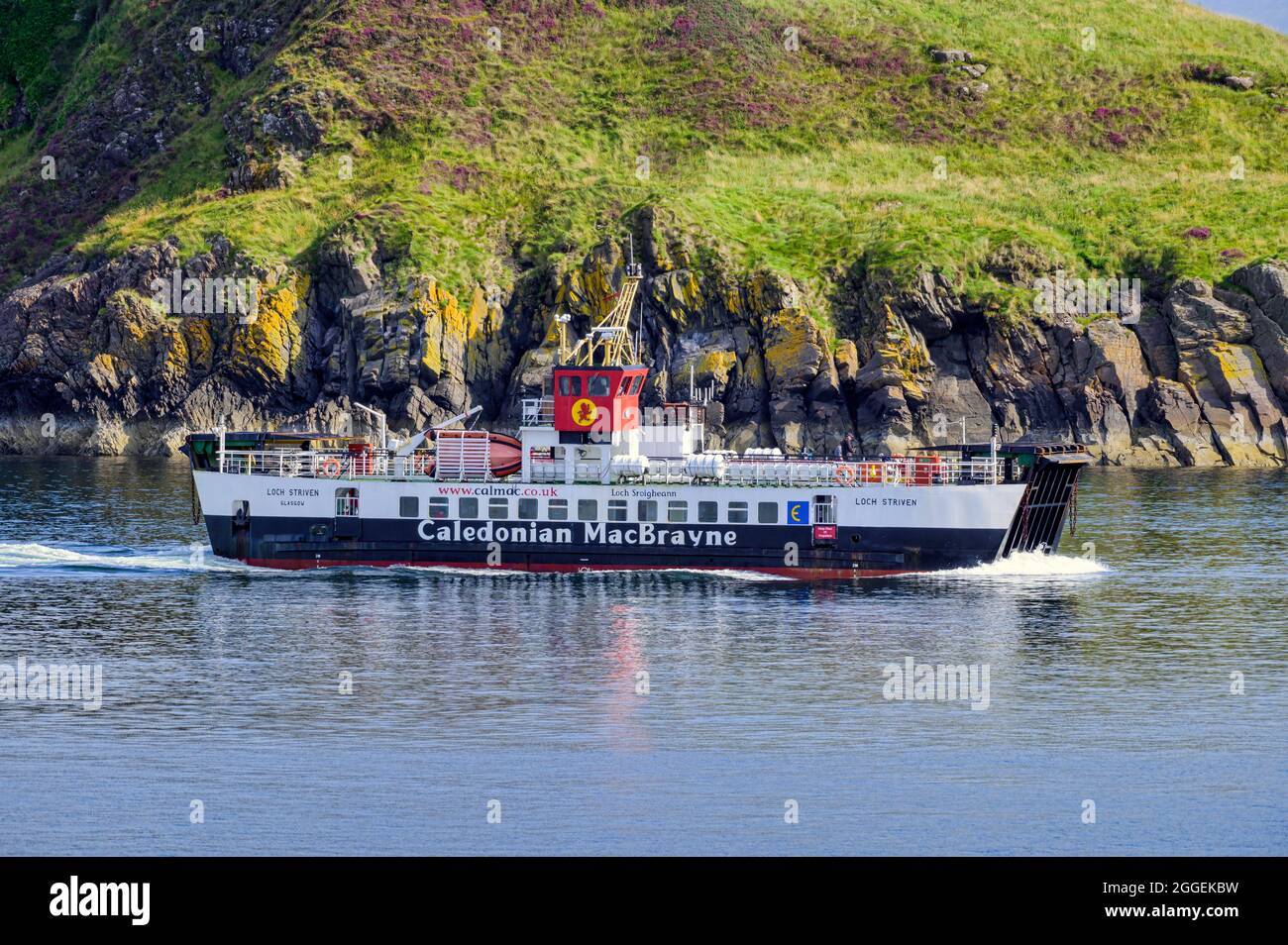 Loch Striven collega Oban e l'isola di Lismore in Scozia. È gestito da Caledonian MacBrayne (CalMac). Foto Stock