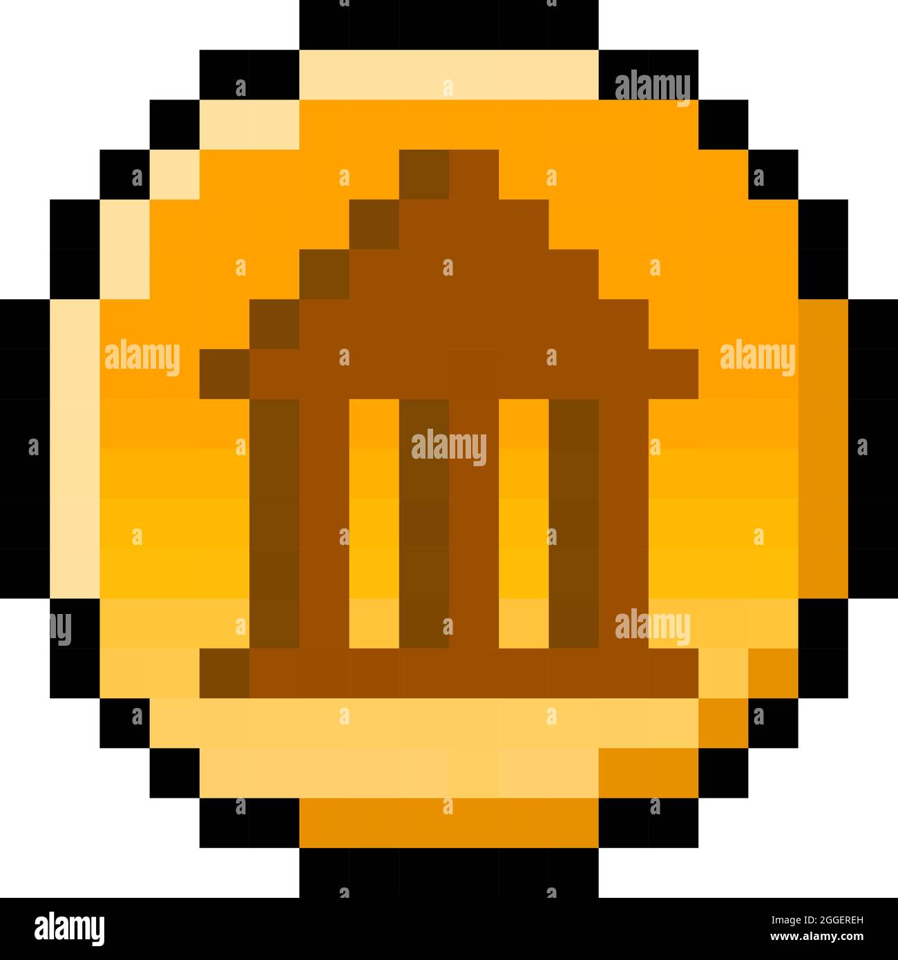 Moneta da governo pixel a 8 bit - vettore, isolata Illustrazione Vettoriale
