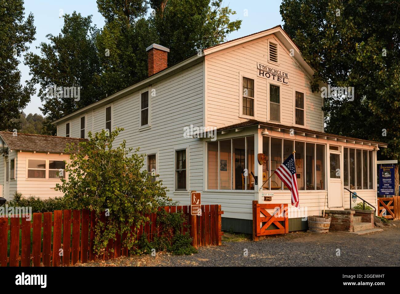 Storico Frenchglen Hotel. Frenchglen, Oregon, Stati Uniti. Foto Stock