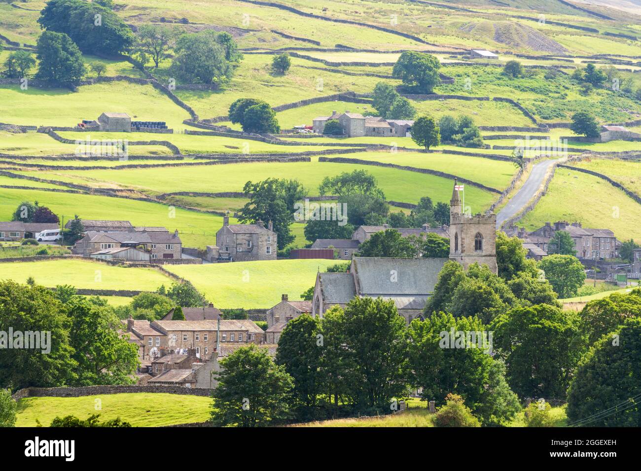 Hawes città mercato in Upper Wensleydale, lo Yorkshire Dales, Inghilterra. Foto Stock