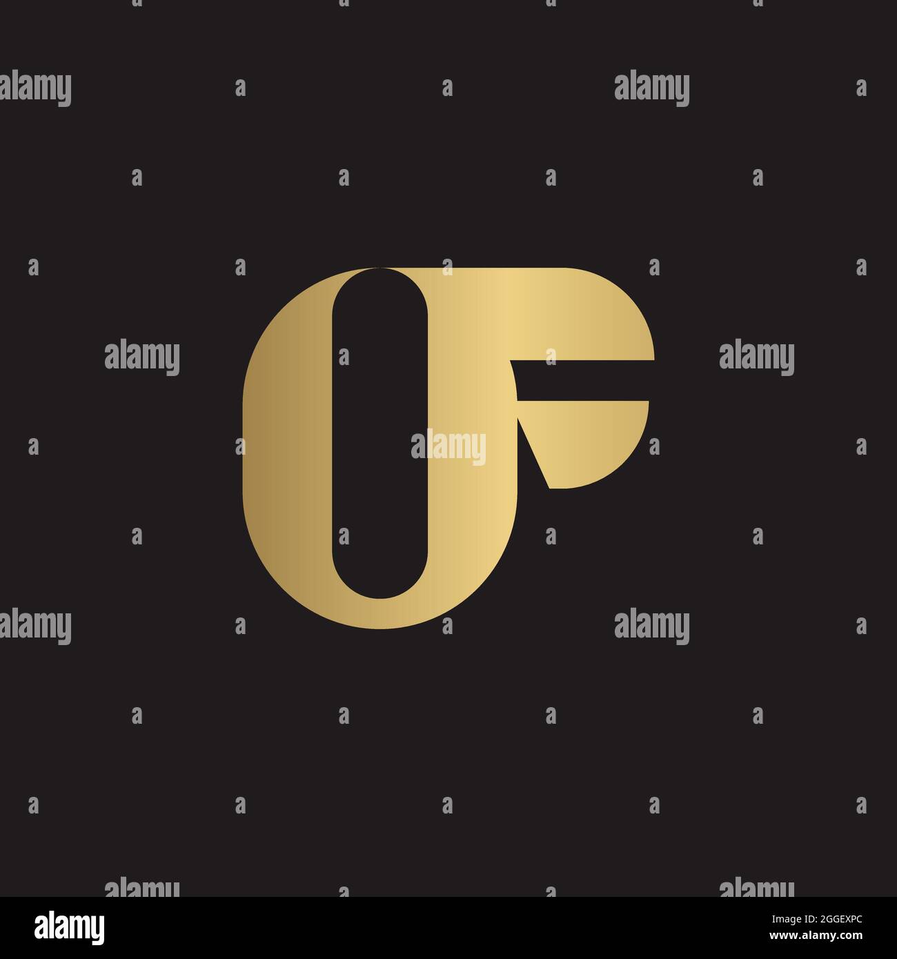 Iniziali alfabetiche logo FO, OF, F e O. Illustrazione Vettoriale