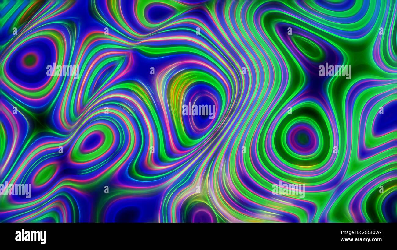 Sfondo liquido fantasy astratto multicolore. Foto Stock