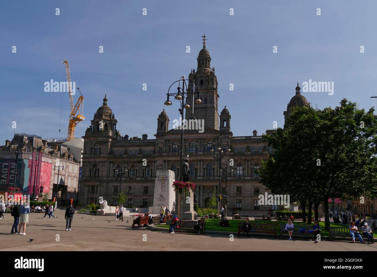 George Square, Glasgow centro città, Scozia, Regno Unito Foto Stock