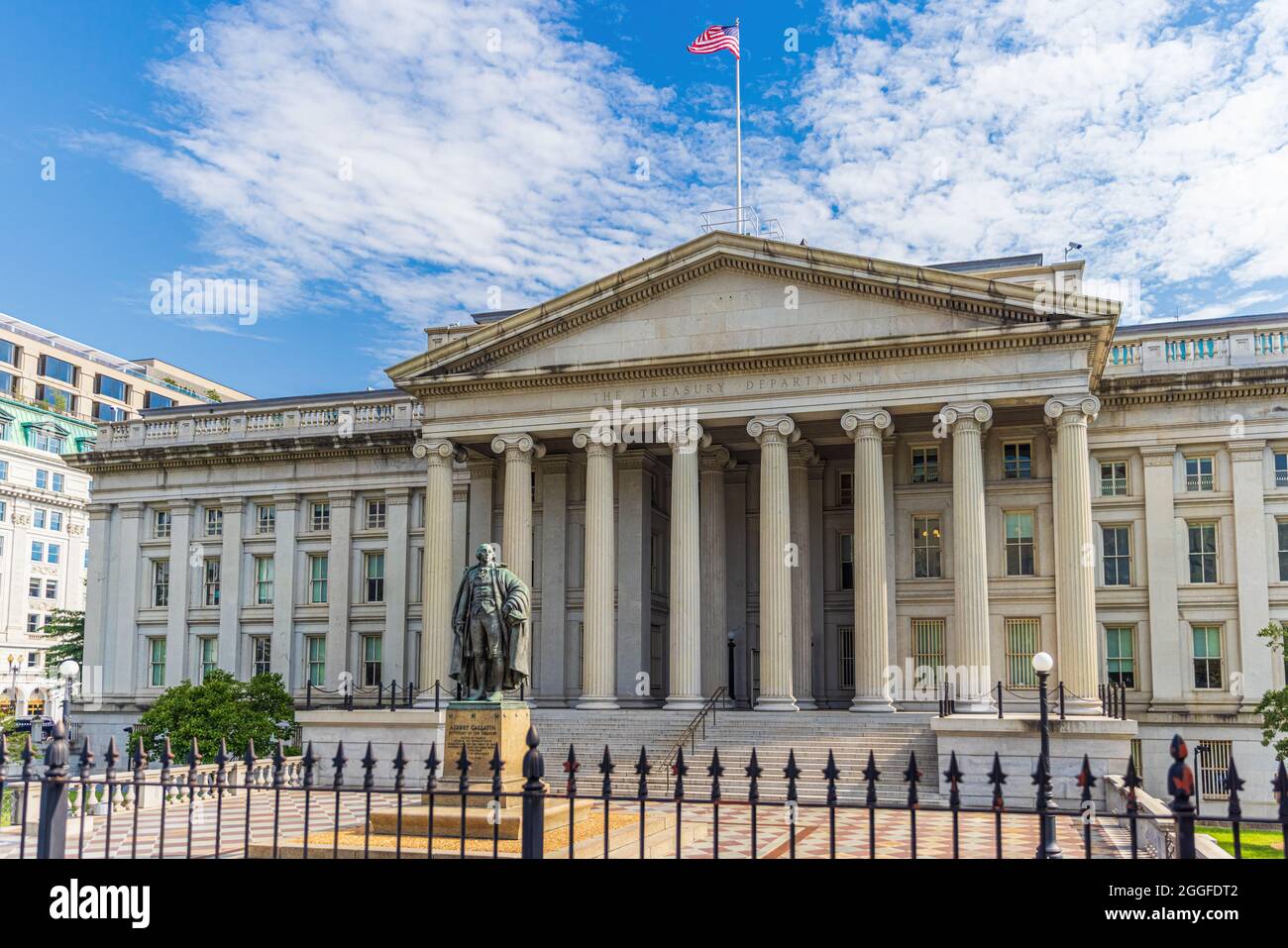 Edificio del Dipartimento del Tesoro a Washington, DC Foto Stock