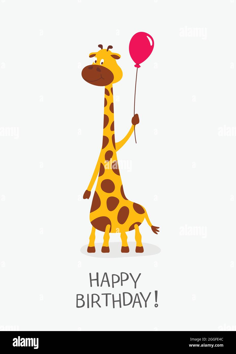 Biglietto di auguri per il 1° compleanno | Giraffa - Ankorstore