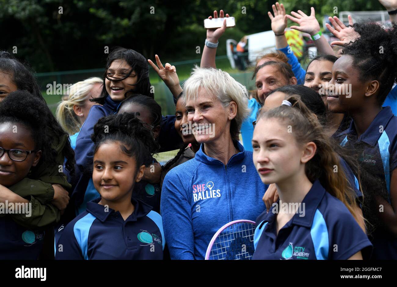 Allenatore da tennis scozzese Judy Murray. Madre dei giocatori professionisti di tennis Jamie e Sir Andy Murray Foto Stock