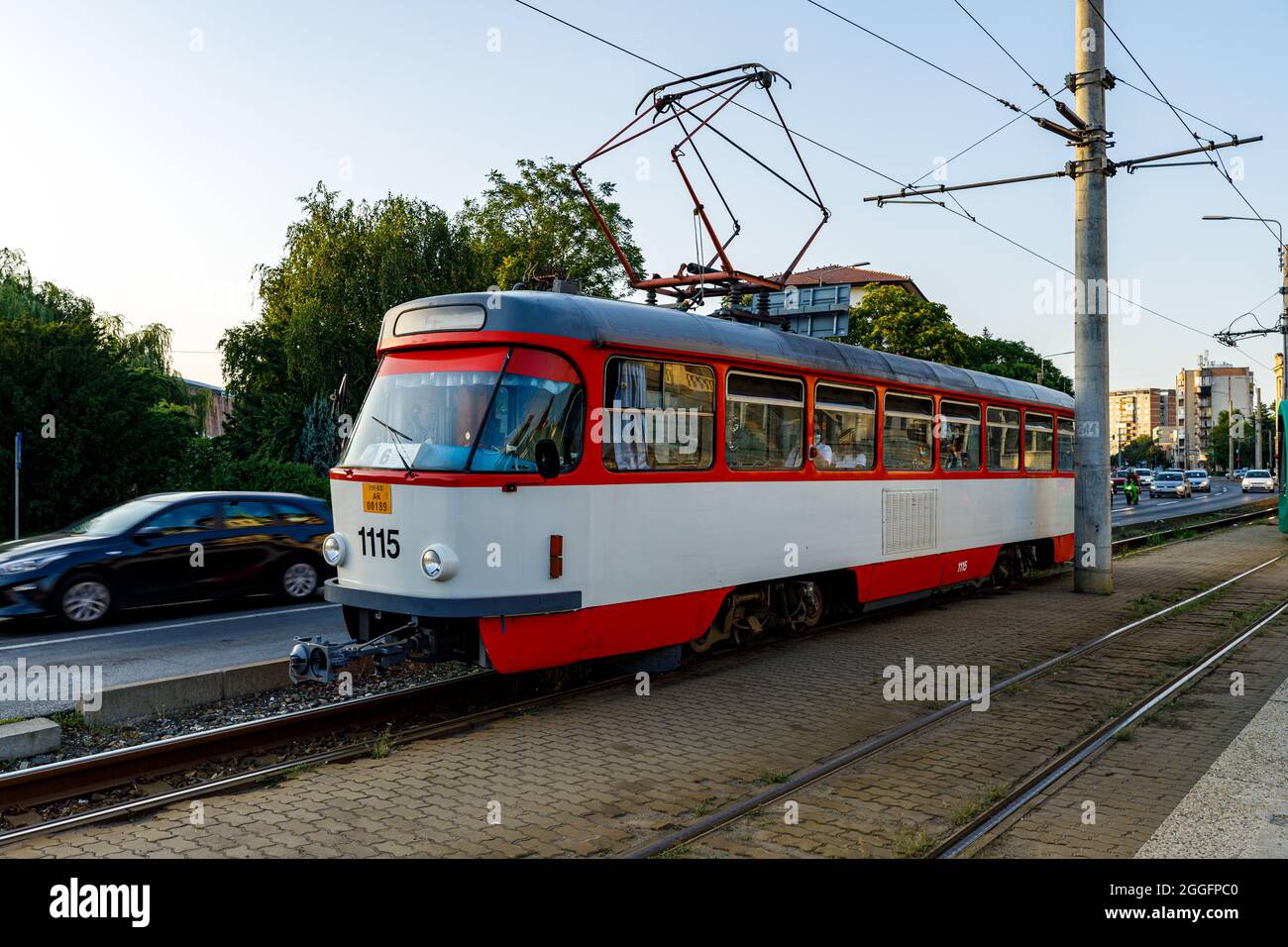 Il tram di Arad in romania Foto Stock