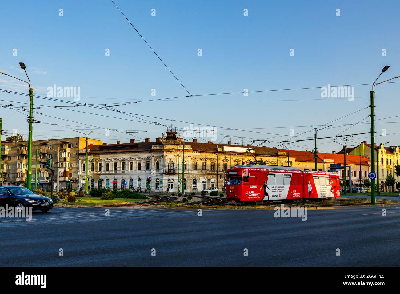 Il tram di Arad in romania Foto Stock