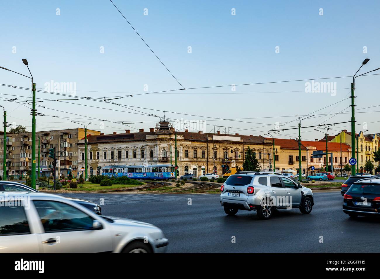 Il tram di Arad in romania Foto Stock