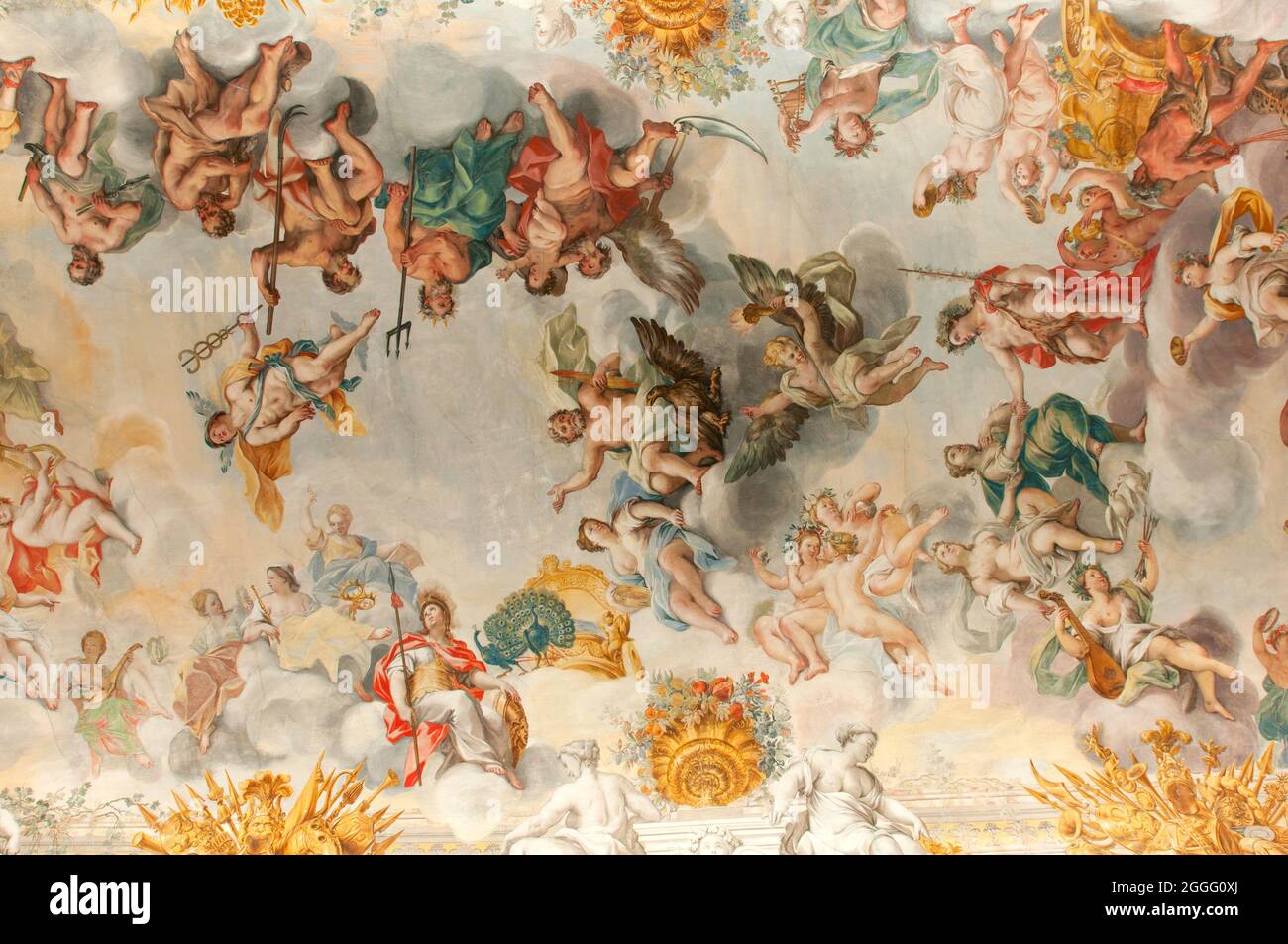 Tetto del Museo di Macerata (Italia), Palazzo Buonaccorsi Foto Stock