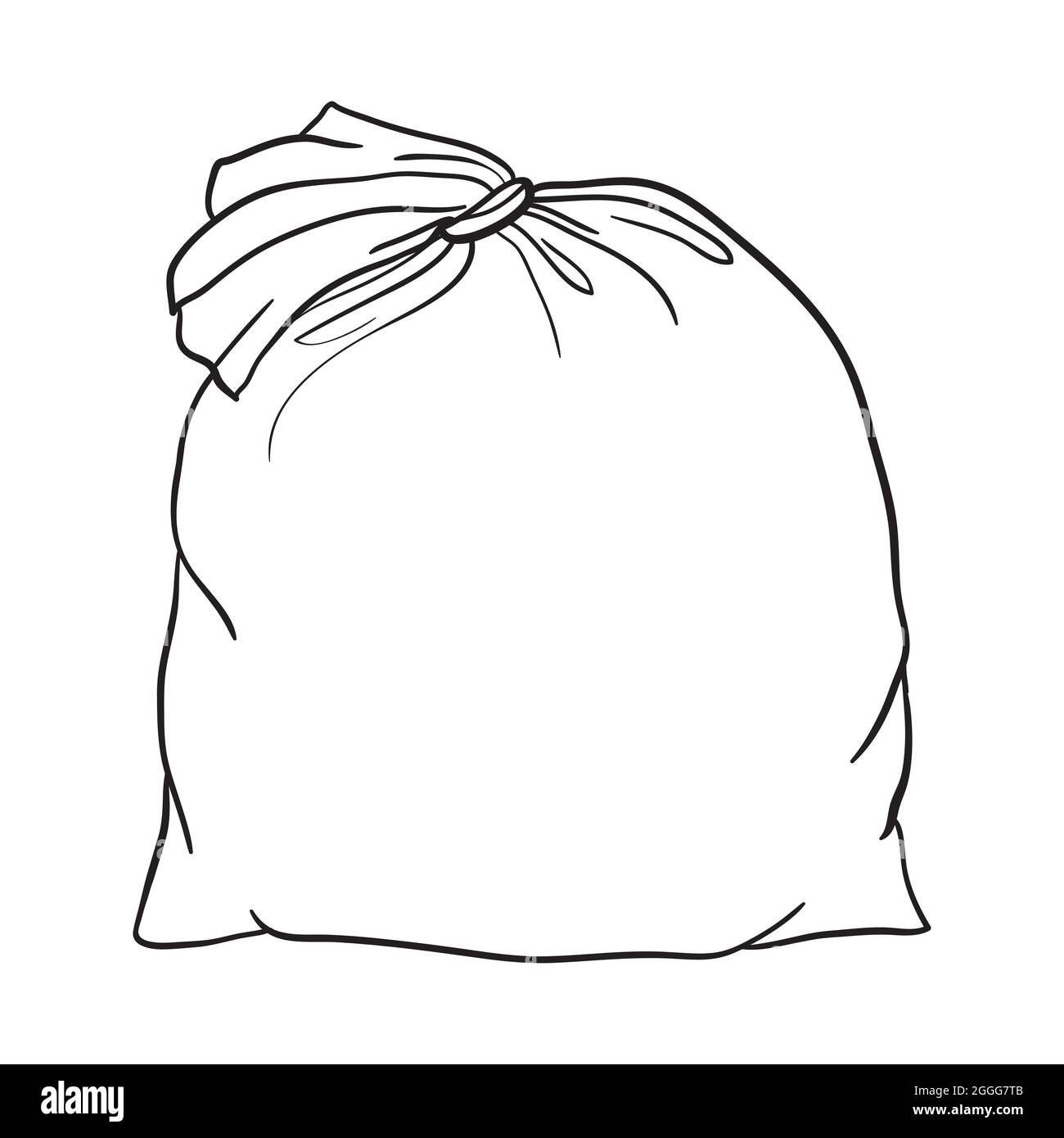 Il vettore della borsa di tela. Borsa di tela. Immagine di una borsa di tela su sfondo bianco Illustrazione Vettoriale