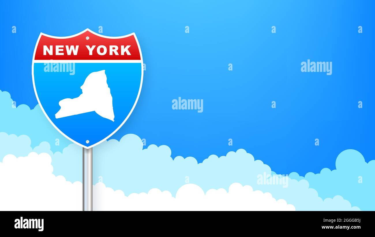 Cartografia della città di New York segnaletica stradale. Illustrazione vettoriale. Illustrazione Vettoriale