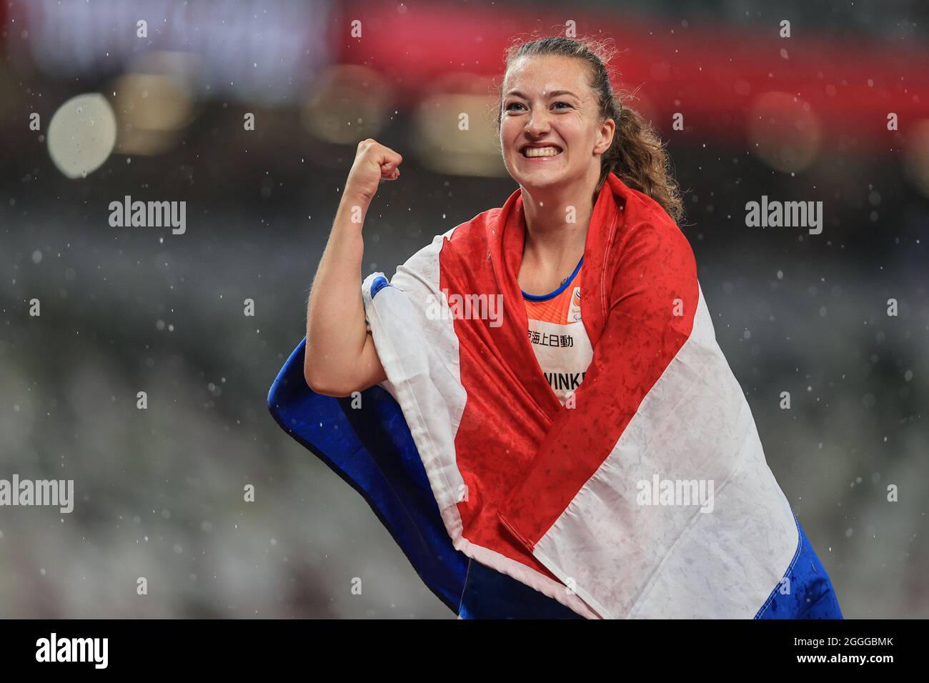 Tokyo, Giappone. 31 Agosto 2021. Van GANSEWINKEL Marlene (NLD) Atletica : finale femminile 200m T64 durante i Giochi Paralimpici di Tokyo 2020 allo Stadio Nazionale di Tokyo, Giappone . Credit: AFLO SPORT/Alamy Live News Foto Stock