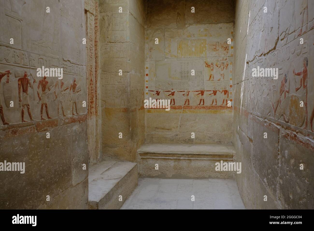 Egitto Cairo - Mehou Mastaba tomba muro pittura Foto Stock