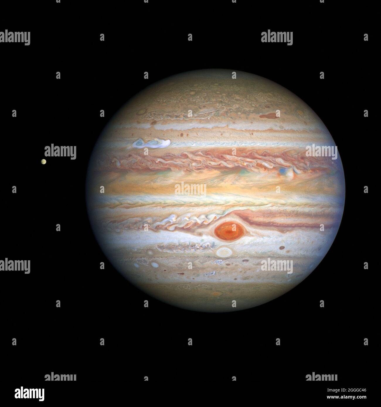 Immagine Hubble di Giove ed Europa, 25 agosto 2020 Foto Stock
