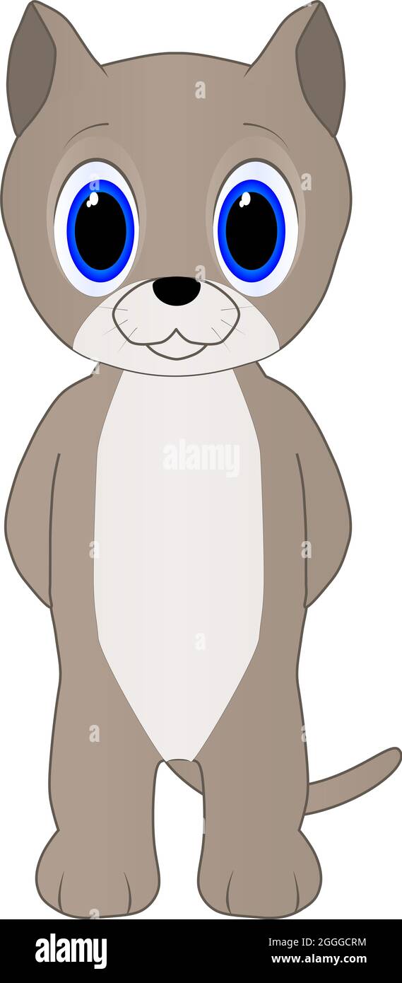Illustrazione cartoon di un gatto carino Foto Stock